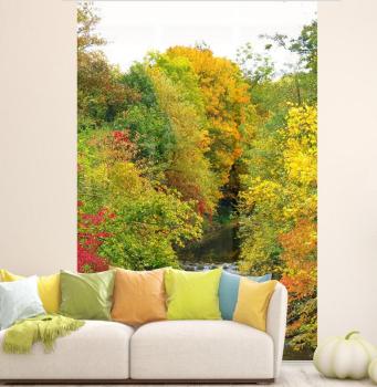 Preview: Herbstbach two Flächenvorhang - 3teiliges Set Flächenvorhang 3er Set, Schiebegardine, Schiebegardinen, blickdicht, Flächenvorhang blickdicht, Schiebevorhang,